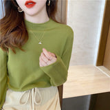 Women Pullover Sweater Loose Solid Color Sweater