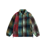 Unisex Coat Plaid Couple Lamb Wool Cotton-Padded Jacket