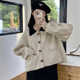 Women Knitted Cardigan Vintage Loose Soft Sweater