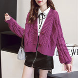 Women Knitted Cardigan Loose Leisure Short Sweater