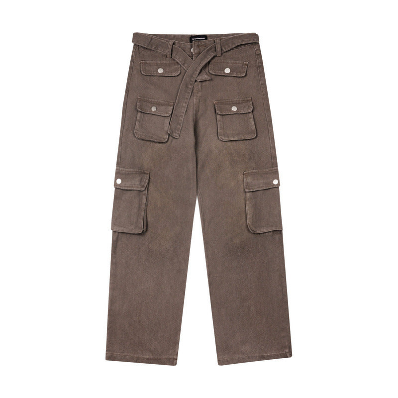 Cargo Pants Distressed Overalls Casual Pants