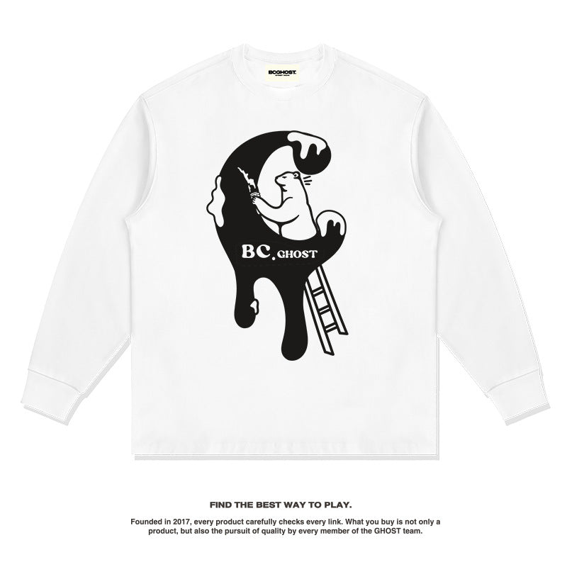 Unisex Long Sleeve Shirt Autumn and Winter Long Sleeve T-Shirt Loose