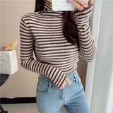 Women Pullover Sweater Slim Stretch Turtleneck