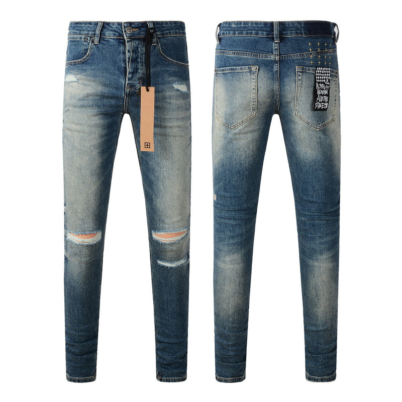 KSUBI Jeans Slim Fit Casual Ripped Jeans