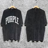 Purple Brand Distressed T Shirts Short Sleeve