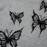 Men Sweater Idle Style Butterfly Jacquard Crew Neck Sweater