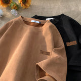 Men's T Shirt Summer Retro Casual Loose Suede