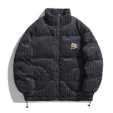 Unisex Coat Stand Collar Corduroy Thickened Couple