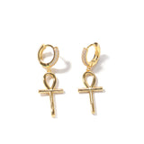 Earrings Zircon Ankh Earrings Ankh