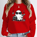 Halloween Ghost Print Pullover For Women New Fashion Autumn