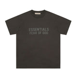 Fog Essentials T Shirts Spring Summer FOG Season 8 Flocking Letter Crew Neck Short Sleeves