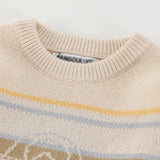 Men Sweater Striped round Neck Sweater Loose