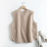 Women Vest Lamb Wool Vest Baggy Coat