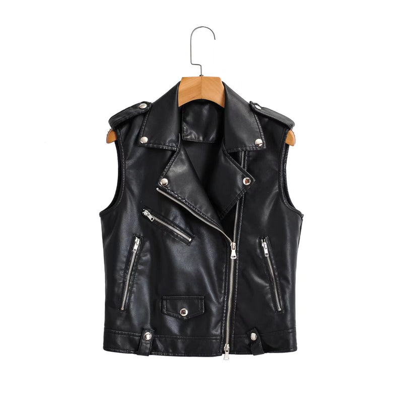 Women Vest Leather Waistcoat Belt
