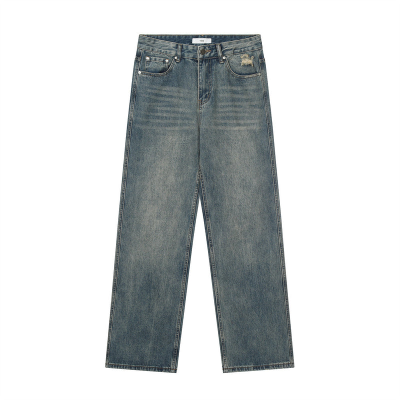 Men Jeans Distressed Hip Hop Loose Leisure