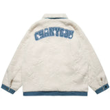 Men Cotton Mixed Jacket Coat Cashmere Cotton-Padded Coat Men's Winter Loose Stitching Affixed Cloth Embroidered