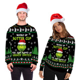 Black Christmas Sweater Christmas Print Couple Outfit Casual Pullover