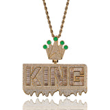 Jewelry KING Letter Pendant Necklace ins Hip Hop Night light Royalty
