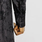 Betty Draper Valentine 'S Day Dress Satin Long Big Hem Dress Autumn Printed Dress