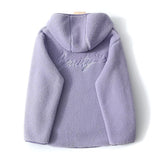 Women Hoodie Loose and Idle Simple Imitation Lamb Wool