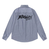Men Long Sleeved T Shirt Spring and Autumn Vertical Striped Long Sleeve Shirt Men's Casual Loose Shirt Outer Wear