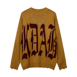 Women Sweater Loose Hole Vintage Burr Knitted