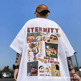 Men T Shirt Heavy Loose plus Size Cartoon Print