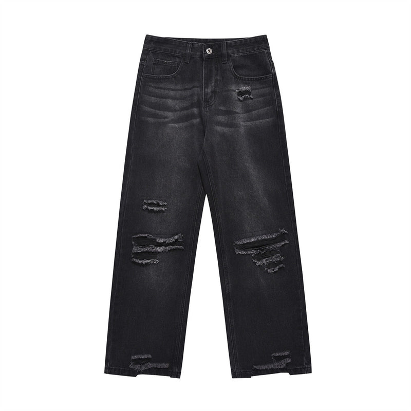Men Jeans Ripped Distressed Loose Casual