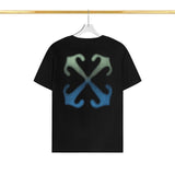 Off White T Shirts OW Color Matching Arrow Pattern Crew Neck Pullover Short Sleeves