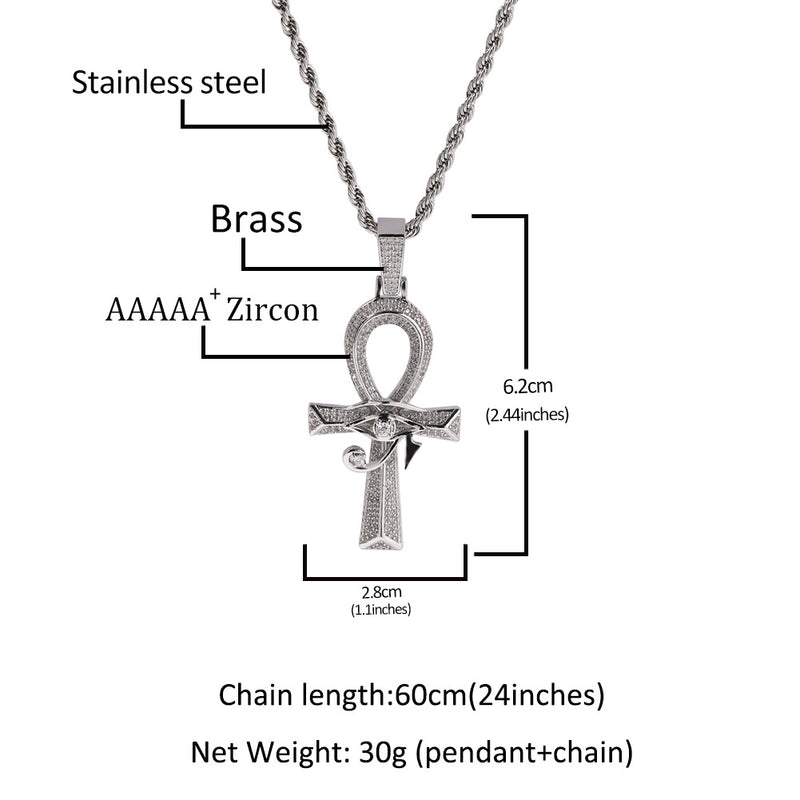 Jewelry Hip Hop Eye of Horus Anhe Cross Vintage Necklaces Angel Pieces Crosses Jesus Pieces The Eye of Horus