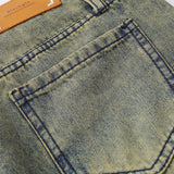 Men Jeans White Stitching Loose