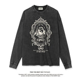 Unisex Long Sleeve Shirt Long Sleeve T-Shirt Loose Cotton