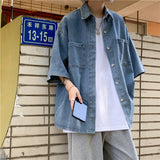Men Shirts Workwear Denim Shirt Summer Coat