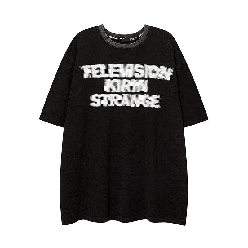 Men T-Shirt Retro Oversize Distressed