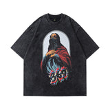 Men T-shirt Cartoon Animation Printing Distressed Oversize