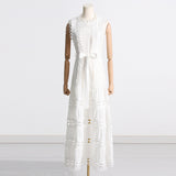 Bohemian Dress Embroidered Lace Slimming Hollow Dress