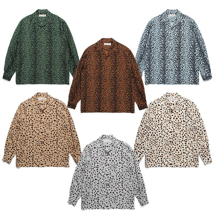 GUILTYPARTIES TIGER Shirts Leopard print, Hawaiian long sleeve shirt