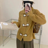 Women Knitted Cardigan Loose Knitted Cardigan Sweater