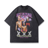 Men T-Shirt Retro Distressed Loose