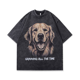 Men's T-Shirt Oversize Flame Cartoon Print Distressed Retro