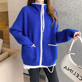 Women Knitted Cardigan Fashion Loose Sweater