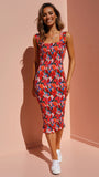 Women Dress Art Floral Tight Dress