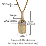 Jewelry Design Wine Bottle Pendant Fashion Copper with Zircon Jesus Pieces Far East