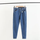 Women Jeans Fleece-lined Tight-Fit Slim-Fit Figure Flattering