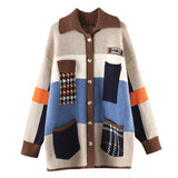 Women Knitted Cardigan Loose Casual College Style Sweater