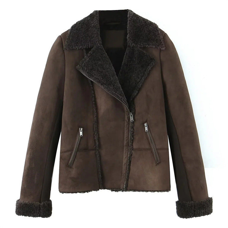 Women Cotton Coat Thickened Zipper Warm