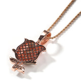 Jewelry Rose Pendant Vintage Hip Hop Copper Microencrusted Zircon Spectrum St. Valentine's