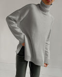 Women Work Business Casual Sweaters Loose High Collar Knitwear