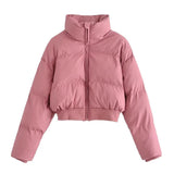 Women Cotton Coat Faux Leather Cotton Jacket