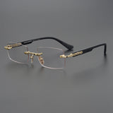 CHH Chrome Hearts Glasses Frameless Business Niche Square Glasses Frame Punching